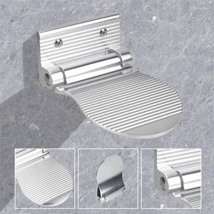 Badmatten Schwarz/Silber Aluminiumlegierschuh Schuh Shine Pedal Dusche Footstool Badezimmer Ruhestalte Anti-Schlupf-Hauszubehör