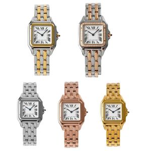 Frauen achten für elegante Damen Designer Watch Quartz Movement Square Panthere Fashion Watches Square Gold Silver Watches Business Montre de Luxe mit Box