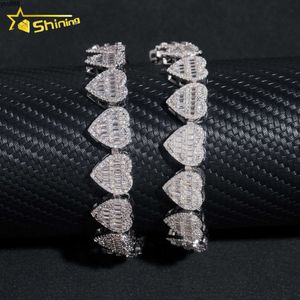 Projekt mody Bagiete 13 mm Bransoletka sercowa Moissanite Diamond Bracelet