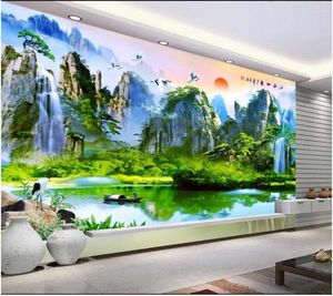 Wallpapers Custom Po Wallpaper For Walls 3 D Rural Mural Alpine Flowing Forest HD TV Background Wall Oil Painting Style Paper