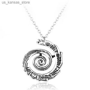 Hänge halsband mode smycken rep kedja mystiska doktor hänger wibbly wobbly timey wimey spiral design hänge halsband för fans gåvor24040839d3