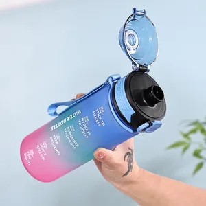 Butelki z wodą 1L Sport Bottle Leakproof Gradient Matte Picie z znacznikiem czasowym do kempingu na siłowni fitness na świeżym powietrzu