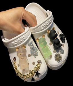 sandals Trendy Rhinestone Charms Designer Diy Quality Women Shoes For Jibs Anime Chain s Buckle Kids Boys Girls 2206235099652