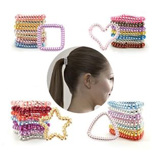 Forevi di filo telefonico Coil cravatta per capelli anello di gomma anello di corda di corda per il cuore Triangolo a forma di donna elastico porta elastico per ragazza bracciale Acce7459903