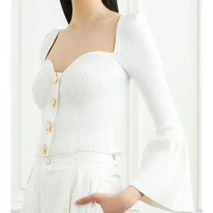 Dzianin Cardigan+ Mini spódnica biały czarny swetra dla kobiet kardigany z rękawów flary dla kobiety luksusowy 2023 Letni kardigan