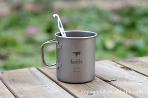 Mugs High Quality 450ml Brand KS810 Titanium Water Cup Mug Camping Picnic Cookware Accessory Single Wall