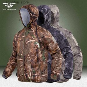 Outdoor -Jackets Hoodies Outdoor Campingjacke Männer Sonnenschutz Wanderungen Fischerei Jagd Schnelle trockene Haut Windbreaker Taktische Kapuze Tarnung Kleidung L48