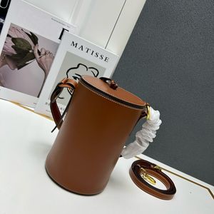 Women Brown Totes Designer Luxury Vintage Bucket Bags High Quality Genuine Leather Bamboo Bag Trendy Casual Golden Letters Handbags Purses