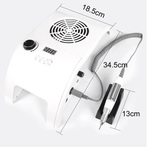 Sats 3 i 1 Professional Manicure Machine kraftfull dammsugning 80W UV LED -nagellampa torkar snabbt alla nagellack nagelborrbitar