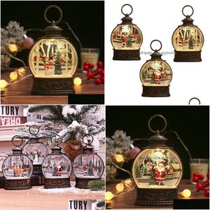 Christmas Decorations 24 Lighted Snow Globe Lantern Battery Operated Led Night Light With Hook Tree Drop Delivery Home Garden Festive Dhl4F