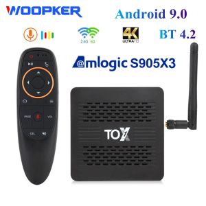 Box WOOPKER TOX1 Smart TV Box Android 9.0 4 GB 32 GB Amlogic S905X3 4K Media Player WiFi 1000m Support Dolby Atmos Audio Set Top Box