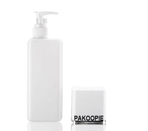 Garrafa de gel de chuveiro de shampoo de loção Pakoopie 300ml 400ml 500ml Pushtype Square Plástico Plástico Recipientes de embalagem