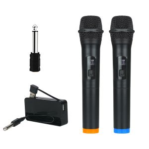 Mikrofonlar vhf kablosuz çift kablosuz dinamik mikrofon sistemi karaoke şarkı söyleyen dj
