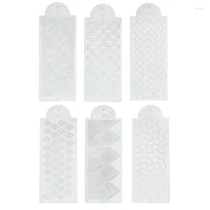 Baking Moulds 6Piece Fondant Cake Mesh Stencil Embossing Stencils Decorating Tool Spray Mold For Chocolate Drawing Painting