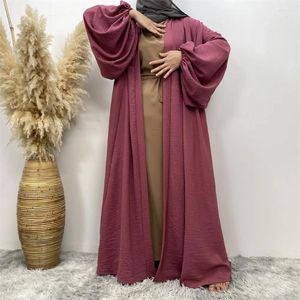 Ethnic Clothing Satin Abaya For Women Shimmer Lantern Sleeve Islamic Hijab Robe Dubai Turkey Modest Outfit Kaftan Ramadan Muslim Long Dress