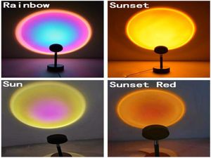 Sunset Projection Lamp LED Night Lights Sunset Lamp Bedroom Decor USB Rainbow Projector Atmosphere For Home Bar Drop7802236