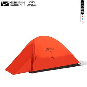 Zelte und Schutzhütten Mobi Garden Outdoor Camping 1-2 Menschen Zelt Ultra Light 20d Kieselgel Aluminium Stangenwinddichte Regendicht Zelt Licht Reiten L48