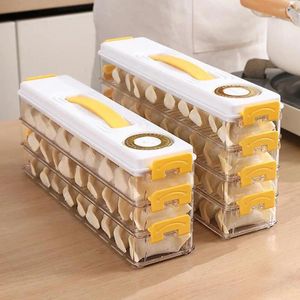 Storage Bottles Multi Layers Dumpling Box With Timer Stackable Refrigerator Food Container Kitchen Fresh-keeping Freezer