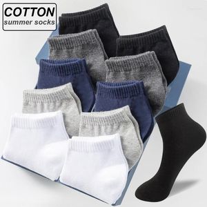 Meias masculinas 10 pares/lote de baixo algodão cor de algodão sólido Branco da empresa respirável masculino verão curto mais tamanho 39-48