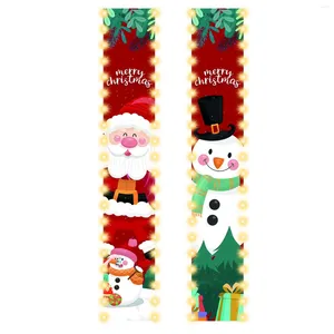 Fiori decorativi stendardi gnome bandiera della porta natalizia del portico anteriore con cartello a spago leggero a led worm decorazione appesa anni bandiera