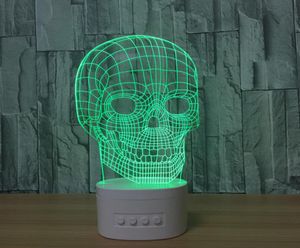 Alto -falante de lâmpada de led de crânio 3D 5 luzes rgb de carregamento USB Bluetooth Cartão TF TF DROP2940328