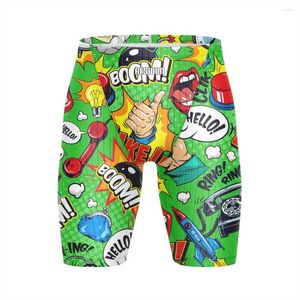 Herrbadkläder Mens Swim Shorts Beach Tights Trunks Training Swimming Swimsuit Printing Funny Contest Sport Surf Diving