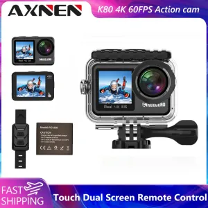 Cameras Action Camera 4K 60FPS 2.0 Touch Dual Screen Wifi Waterproof EIS Remote Control 4X Zoom Mini Video Record Osmo Style Sports Cam