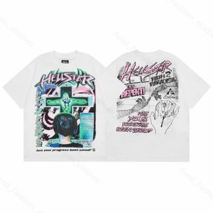 Hellstars T-shirt Designer T Shirts Hip Hop Fashion Graphic Tee Street Graffiti Lettering Foil Print Vintage Black Loose Fitting Size S-XL d6