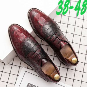 Business Dress Mens Wedding Shoes Crocodile Pattern Pointed Leather Overdized Fashionable