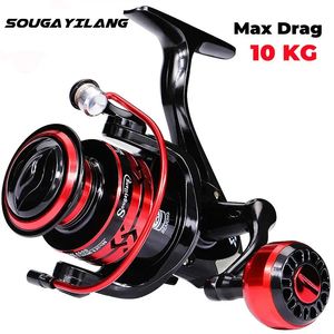 Sougayilang 52 1 10004000 Spinning Fishing Reel Aluminum Spool Saltwater Freshwater Reels Feeder Carp 240401