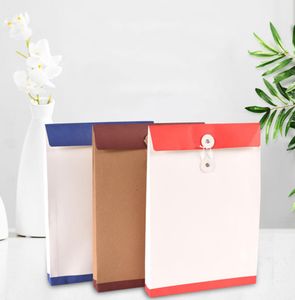 A4 Dokumentfil Bag Kraft Paper Folder Pouch Bag File Organizer Holder Envelope Office School Supplies Thread Buckle Color Printi8977192