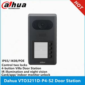 Türklingel Dahua Türklingel 4button Villa Türstation VTO3211DP4S2 TWOWAY Audio und Sprachanruf durch App Standard Poe Control Two Lock