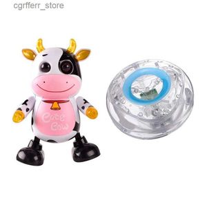 Baby Bath Toys Kids Electric Singing Moving Dancing Cute Cow Model Robot Toy With Bath LED Light Toy Funny Kids Bathing Tub LED Light-Drop Ship L48