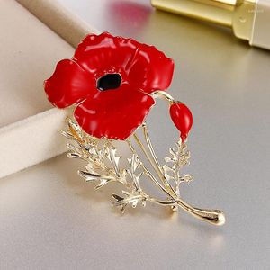 Broschen Frauen karniert geformte schicke simulierte Blumenstiftmantel -Pullovertaschen rote Staschfeier Party Hochzeit dekorative Accessoires