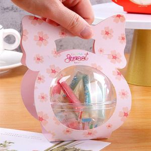 Disposable Cups Straws 50pcs Gift Birthday Party Decoration Candy Chocolate Cookies Biscuits Packaging Box Clear Ice Cream Cake Dessert Cup