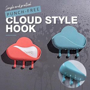 Hooks Cloud Shape Hole-free Soap Boxes Punch-Free Key Holder Home Storage Dishes Bathroom Kitchen Perchero Crochet Drop Ship