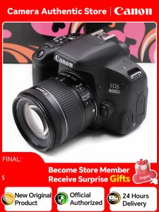 Megaphone Canon EOS 850D Rebel T8I APSC DSLR Digitalkamera med EFS 1855mm Lens Portable Compact Camera med Flip Touch Screen (ny)