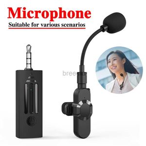 Microphones Wireless 3.5mm Lavalier Camera microphoneWireless Microphone for PC laptop Phone Mic for Recording Interview Video Live Vlog 240408