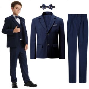 Suit for Kids Boys Easter Outfit Church Party Blazer Wedding Ceremony Flower Piano Performance Birthday Gift Clothes Set 3 PCS 240401