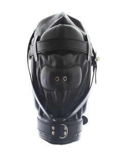 High Quality Soft Faux Leather Gimp Hood Full Mask Sensory Deprivation Fetish Kinky Q768399022