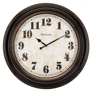 Wall Clocks 24" Classic Black Vintage Clock With Quartz Movement Large Numbers Easy Reading Analog Indoor