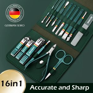 KITS 12/16pcs Kit di pedicure Clippure per unghie set di manicure professionale per unghie di unghie