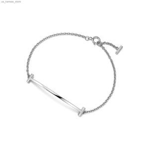 Charm Bracelets Classic luxury Bracelets Bangle letter T Titanium steel with diamond designer for women jewlery gifts woman gold silver wholesale not Fade240408