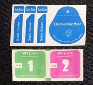 Dust Absorber Dry Wet Wipes 2 in 1 Cleaning Cloth Tools For Tempered Glass Screen Protector Alcohol Pad Phone iphone X Samsung S3899881