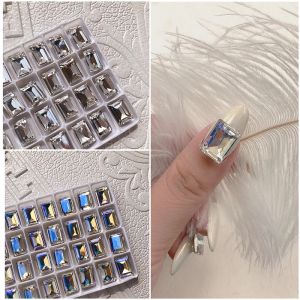 Decorations Rectangular Nail Art Rhinestone Accessories Sharp Bottom Crystal K9 Glass Stone Fashion 3D Fingernail DIY Decoration