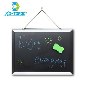 المسح الضوئي Xindi New Magnetic Blackboard MDF أسود أبيض إطار خشبي السبورة 25*35 سم لوحة الرسائل الزخرفية المنزلية للملاحظات Lousa