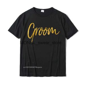 Herren-T-Shirts Bräutigam Shirt süße Gold Hochzeit für die Vorbereitung von Männern Baumwolle personalisierte Tops zum Verkauf T-Shirts Casual H240408