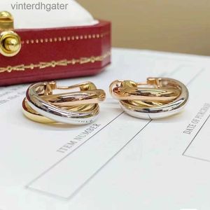 Top Quality 1to1 Brand Logo Womens Designer Earrings Carter French Three Ring Colored Wrapped Earrings for Womens Fashion Light Luxury AAA Quality Dangle Earrings