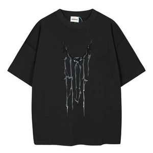T-shirty męskie Wysoka jakość 1 1 T-shirt Arnodefrance Czarny płynny metal ADF T-shirt luźne bawełniane Y2K Męki i koszulki damskie J240402