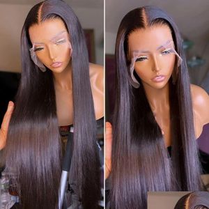 Synthetische Perücken Frontal 360 Spitze Straight Human Hair Brazilian 28 30 Zoll Front -Schließperücke für Frauen Drop -Lieferungsprodukte OTCJK